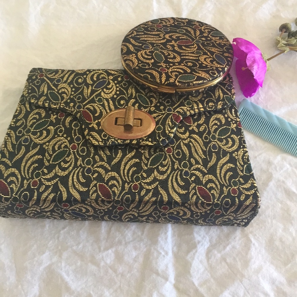 1940s LIN BREN Purse, Powder Compact, and Comb